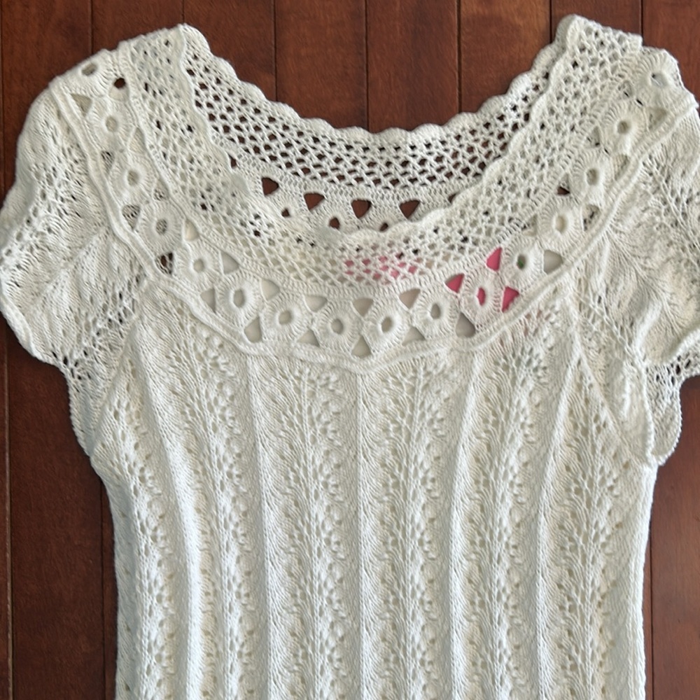 NWT Lilly Pulitzer Everly Sweater Dress Crochet Resort White Size Small - Picture 4 of 6